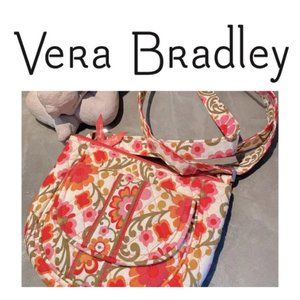 VERA BRADLEY Floral Crossbody Purse ~ Pink/Orange/White Quilted ~ CUTE!
